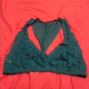 Victoria's Secret Lace Bandeau in Deep Green